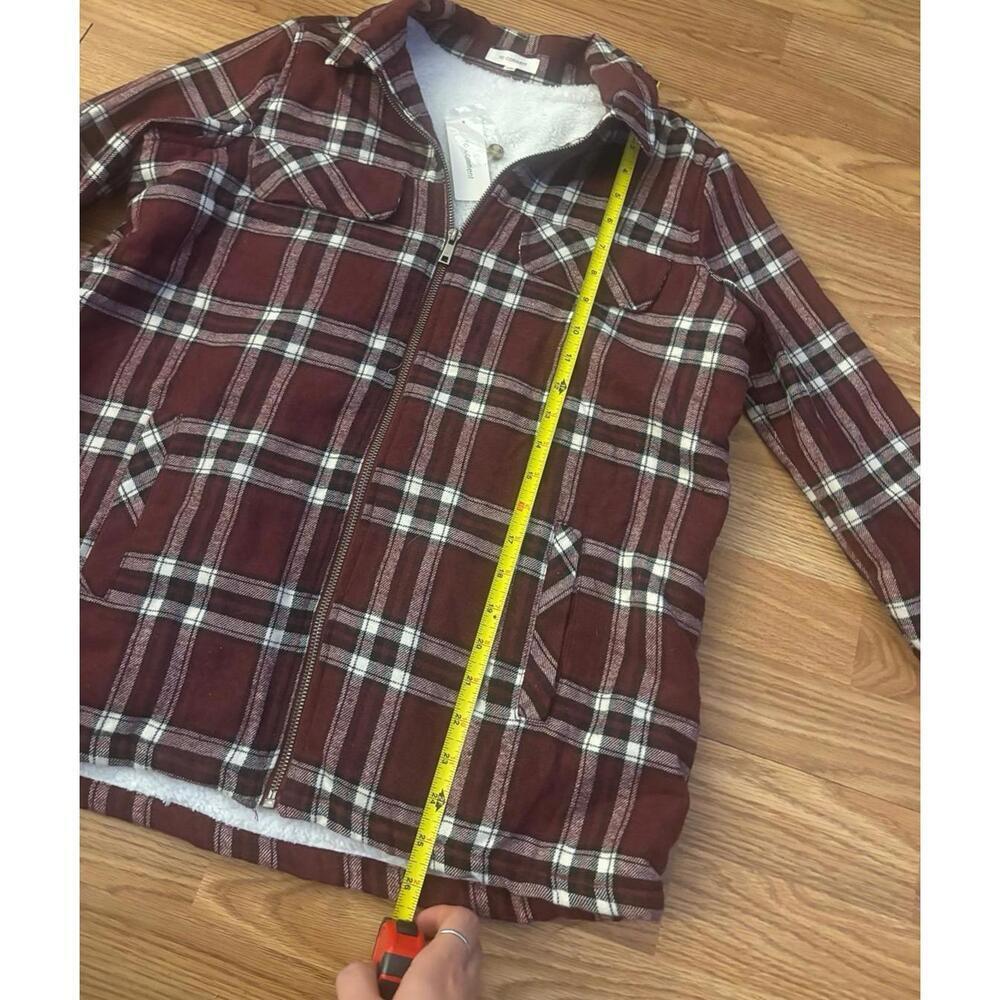 No comment Sherpa Lined Full Zip Flannel Shirt Size Small - Picture 5 of 9